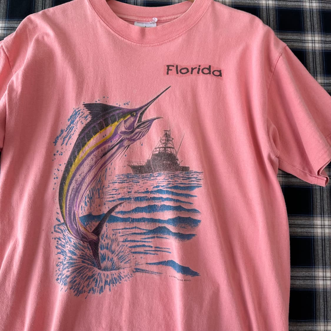 FLORIDA 핑크 플로리다 마린 낚시 반팔 티셔츠 상품이미지2