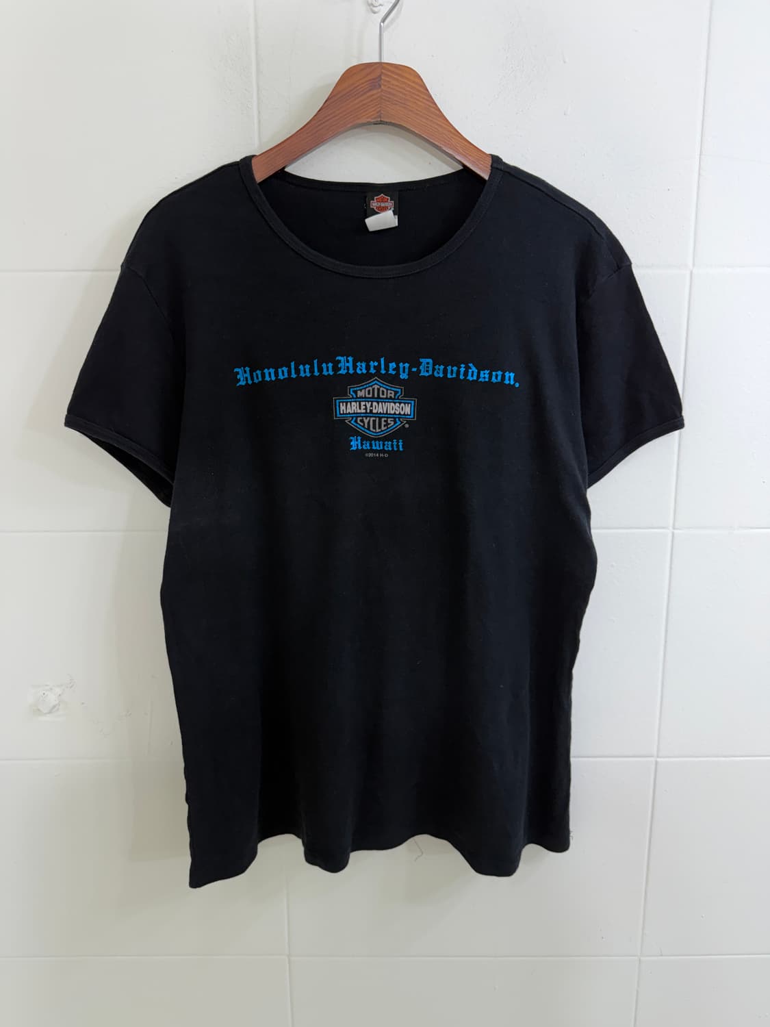 (상의 세트) 할리데이비슨 블루 날개 반팔 티셔츠 + 블루 레이스 나시 상품이미지4