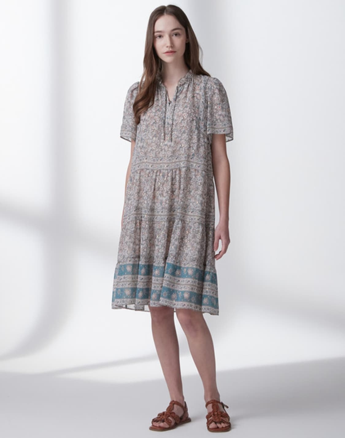 써스데이아일랜드 패턴 보더 원피스 S사이즈 상품이미지2