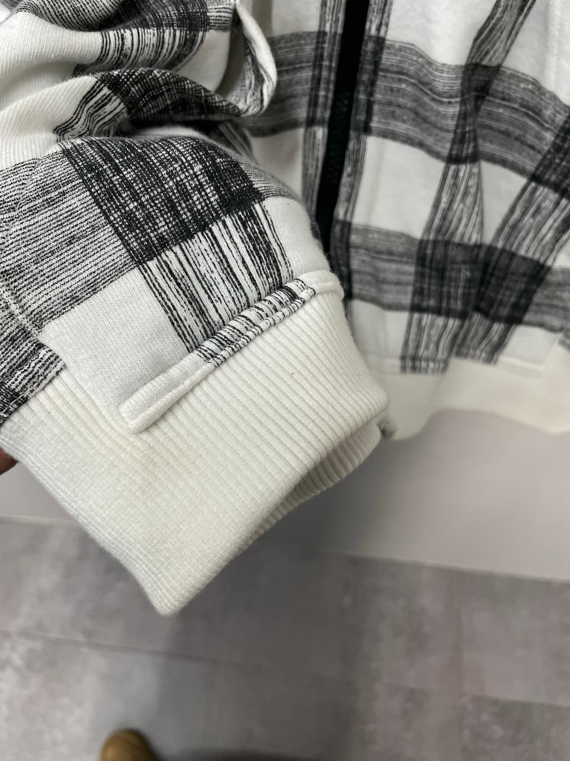 빈티지 그레이 체크 후드집업 H1735 상품이미지9