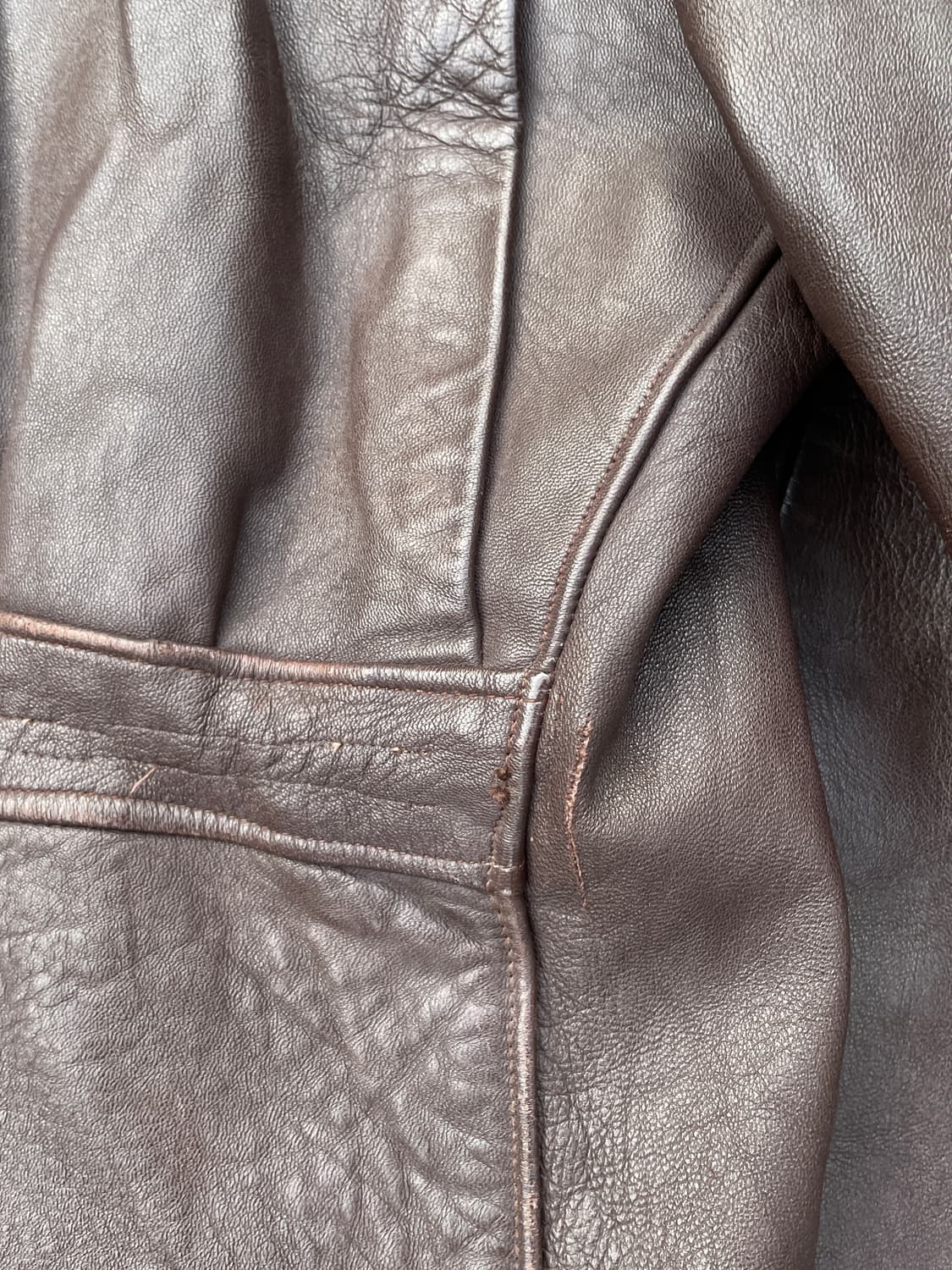 Rare!)60s French Brown Leather Car Coat  상품이미지9