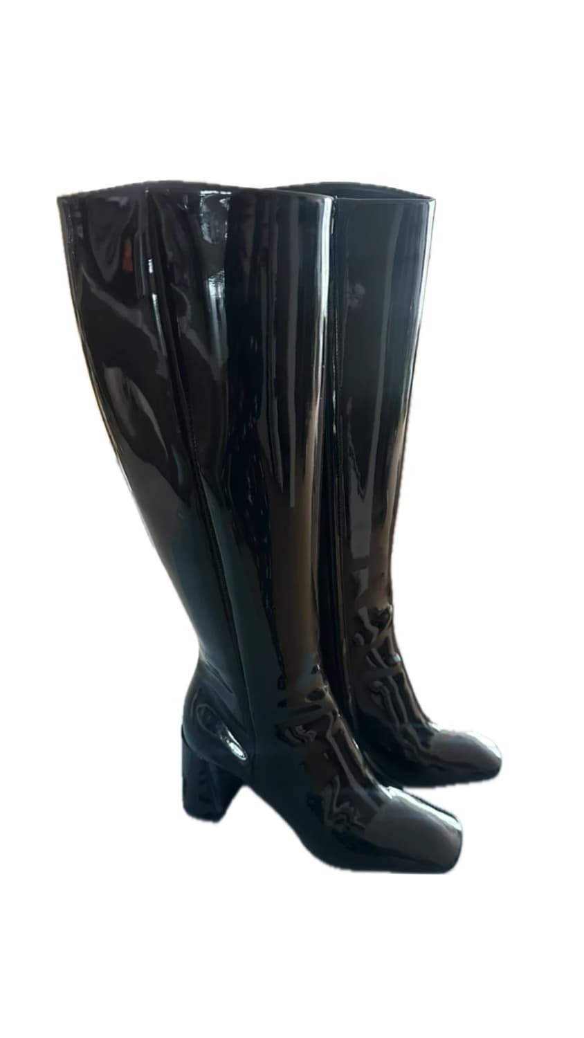 프라다 블랙 에나멜 롱부츠 상품이미지3