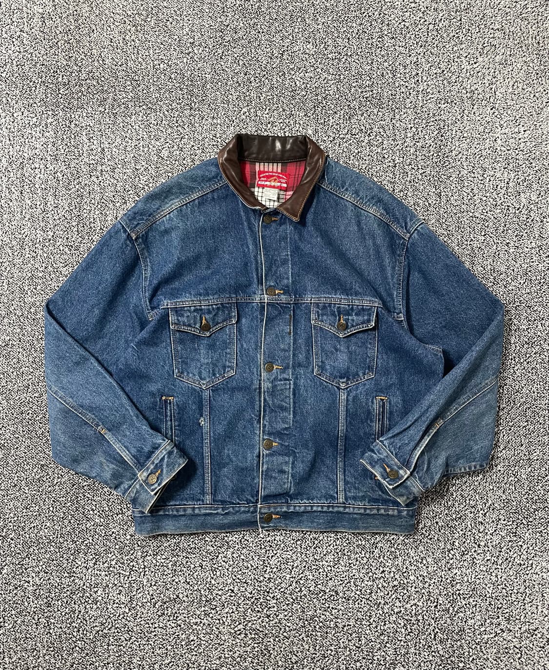 빈티지9. 말보로 컨트리 스토어 빈티지 레더 카라 데님 자켓 청자켓 상품이미지1
