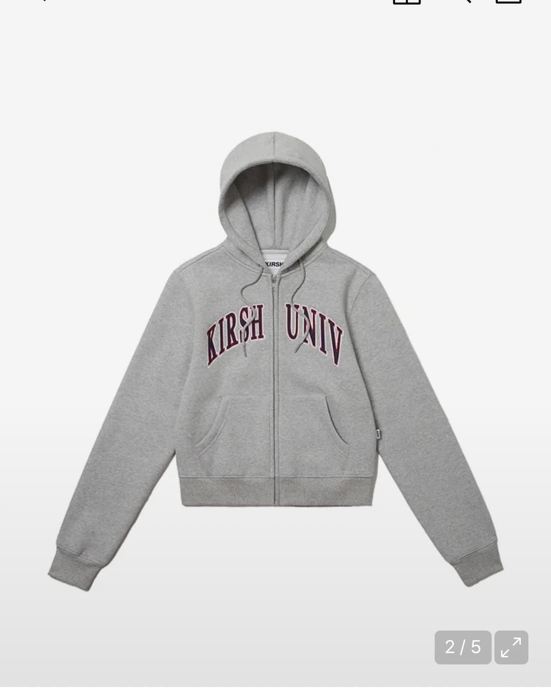 키르시 스쿨 아치 로고 후드집업 멜란지그레이 상품이미지2