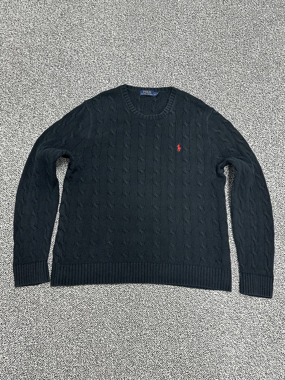 폴로 블랙 꽈배기 케이블 니트 상품이미지1