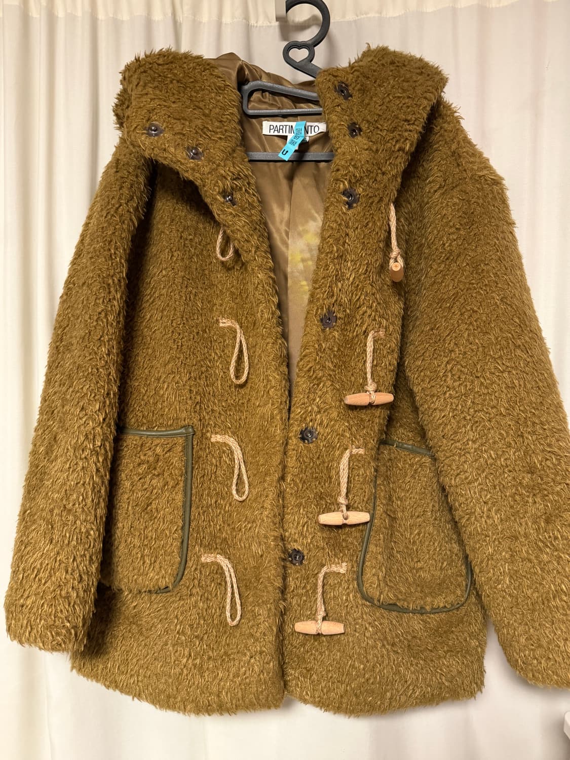 파르티멘토 퍼 더플 코트 머스타드 상품이미지3