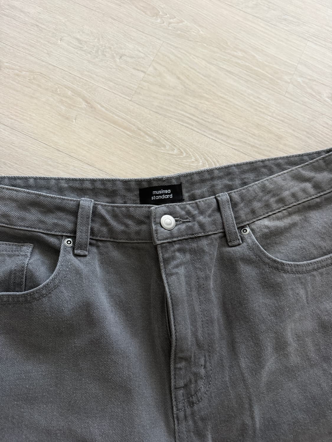 무신사 스탠다드 와이드 데님 팬츠 그레이 34 상품이미지3