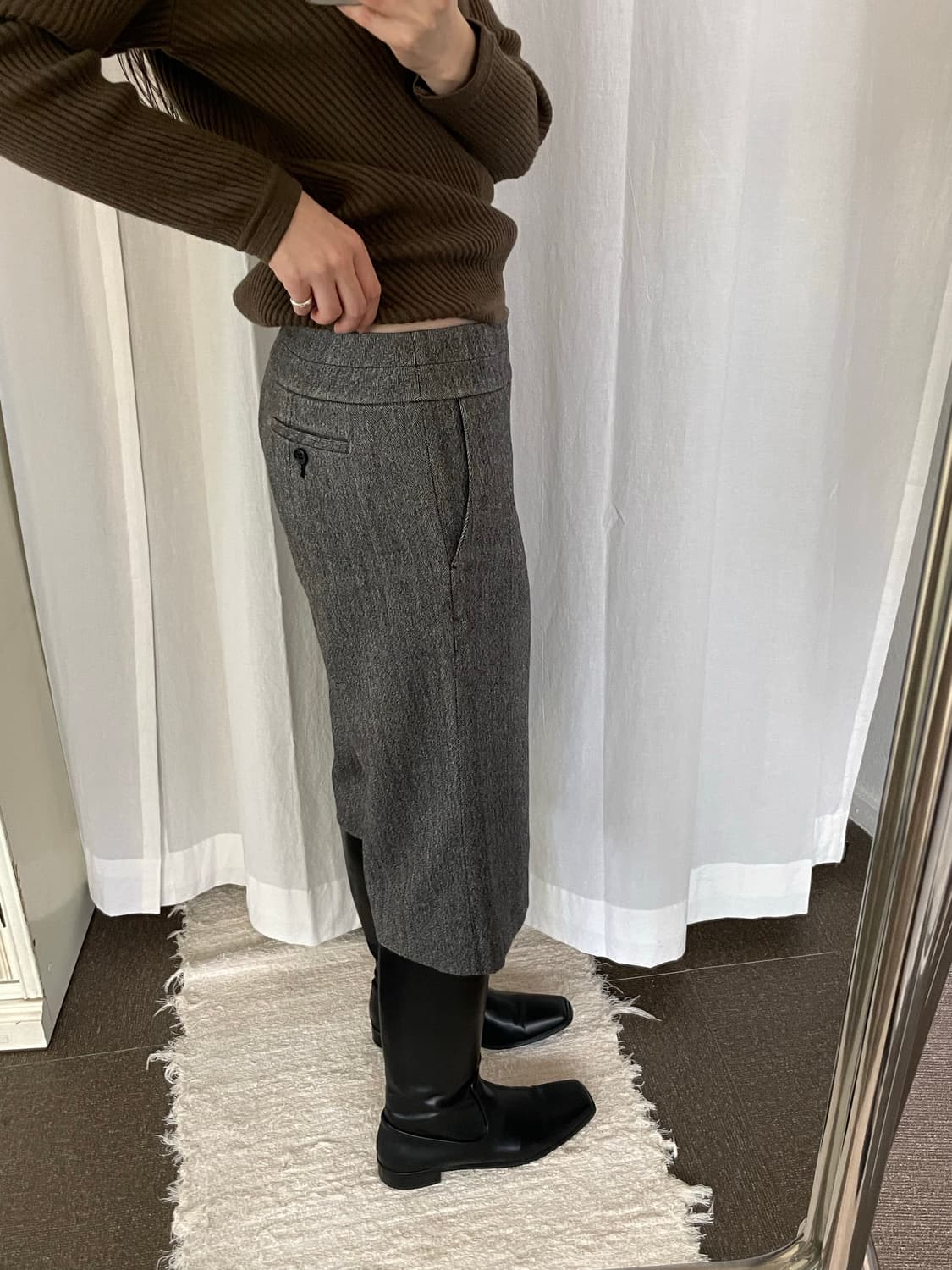 vintage herringbone wool half pants 상품이미지8