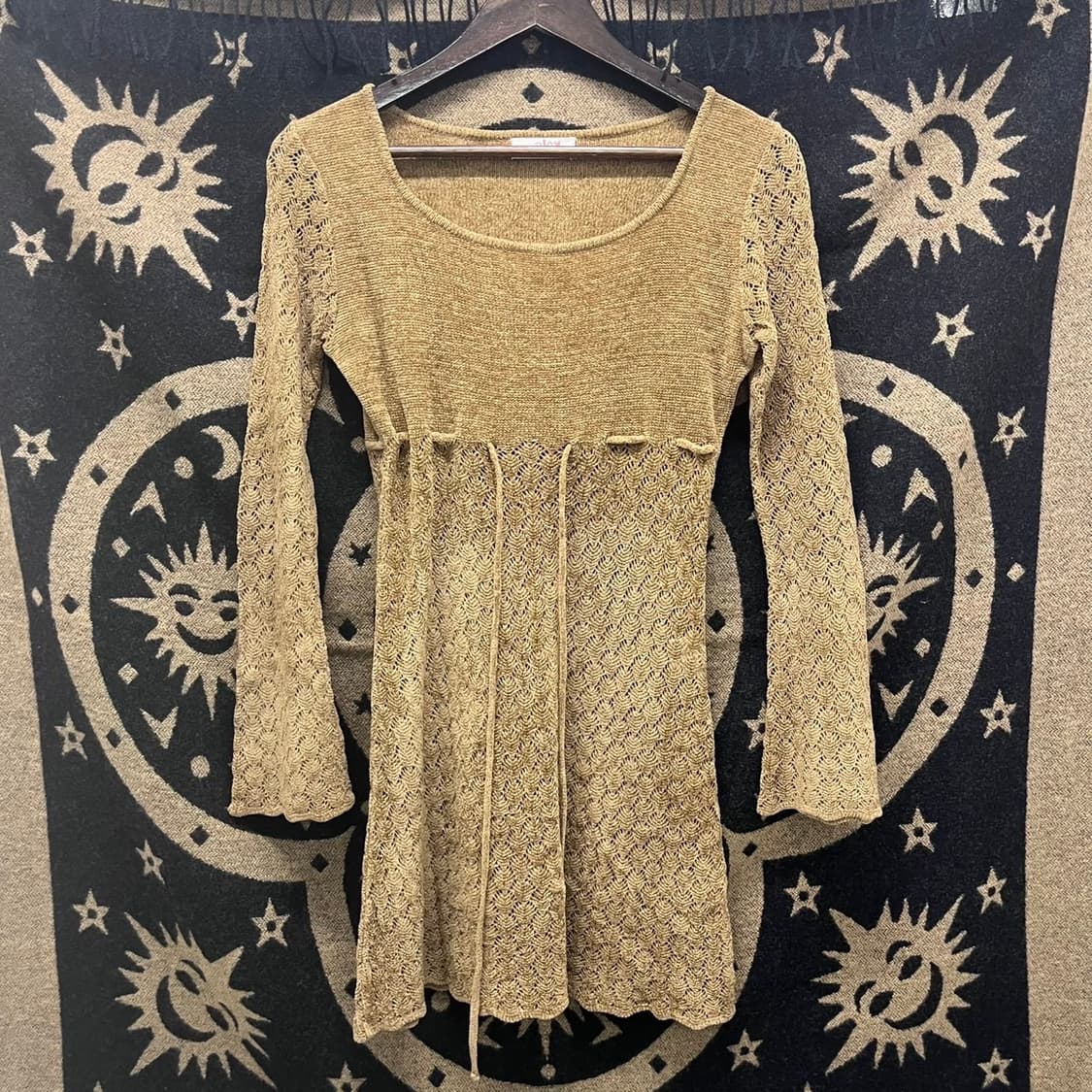 빈티지 오리엔탈 뮤트브라운 모리걸 리본 펀칭 뜨개 긴팔 니트 K0011 상품이미지4