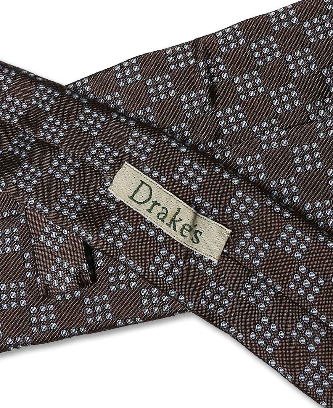 드레익스 [Drake's] 브라운 블루 도트 패턴 잉글랜드 핸드 타이 상품이미지4