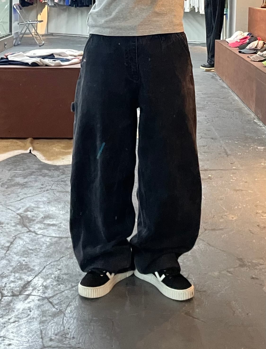 위캔더스 블랙 데님 워크팬츠 H303 상품이미지1