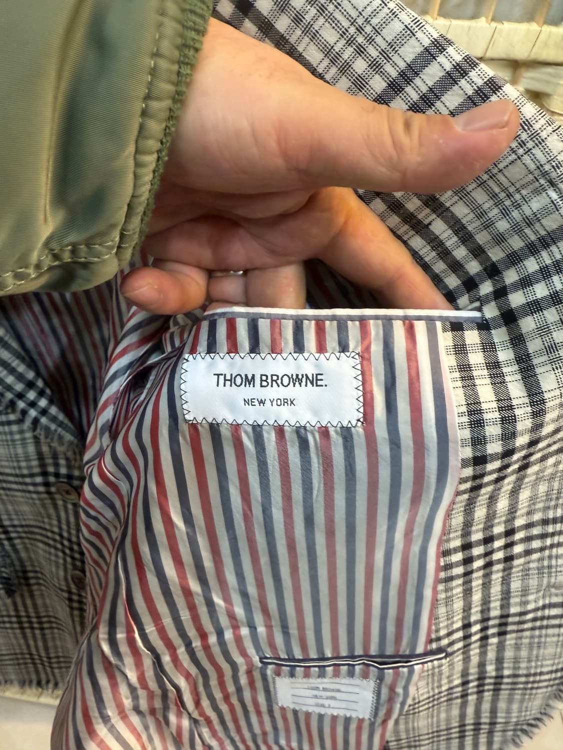 3/100 정품 톰브라운 사선 체크 자켓 팝니다 상품이미지3