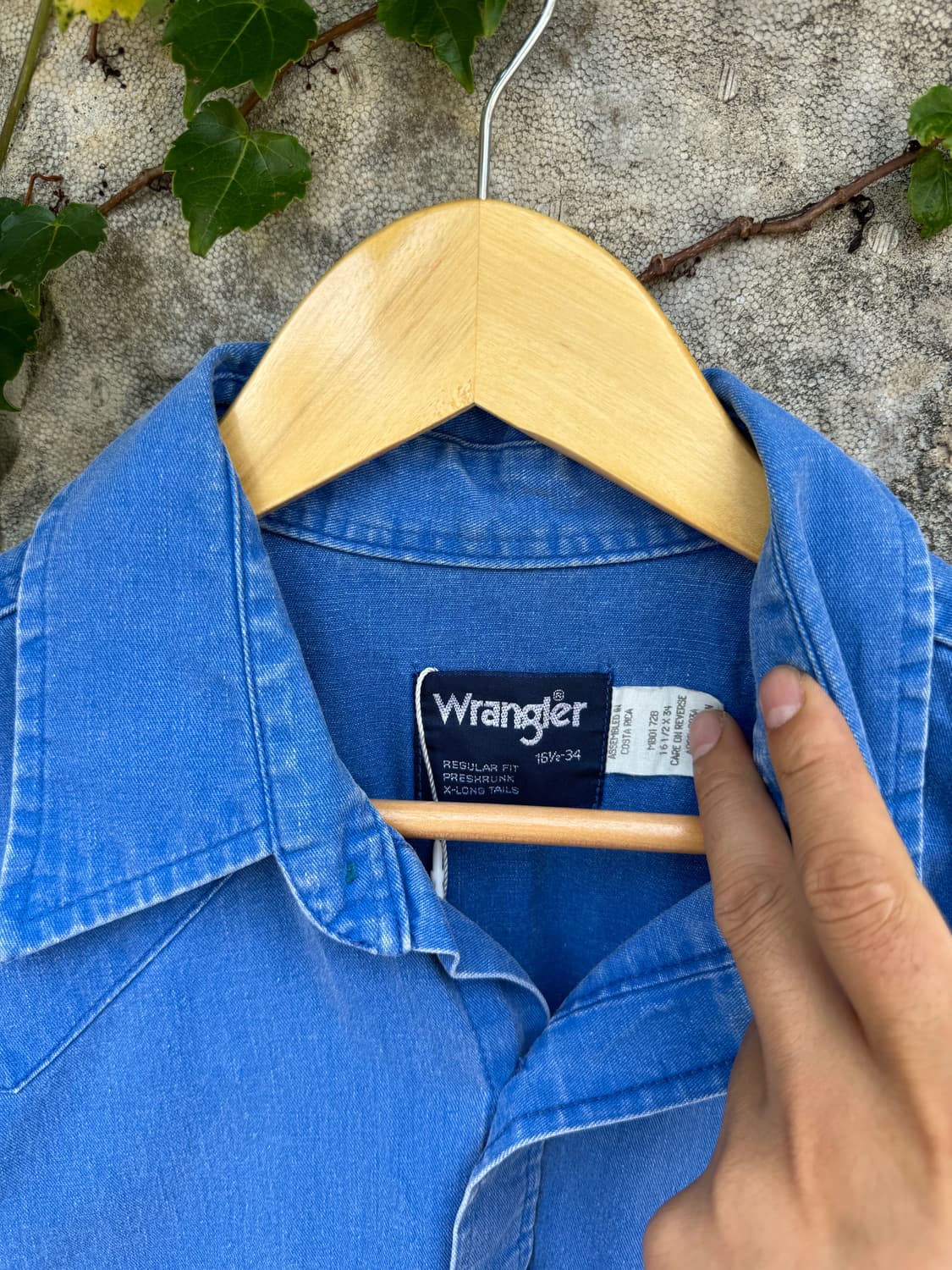 Wrangler 브러쉬포퍼 페이딩 블루 웨스턴 셔츠 상품이미지5