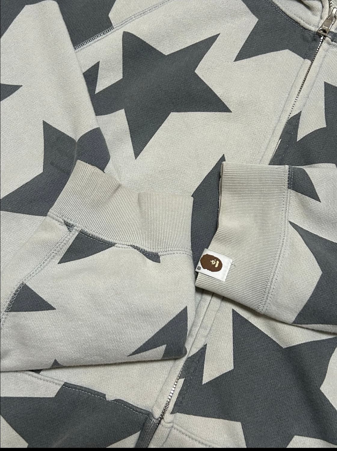 베이프 스타 후드집업 그레이 XL 상품이미지4