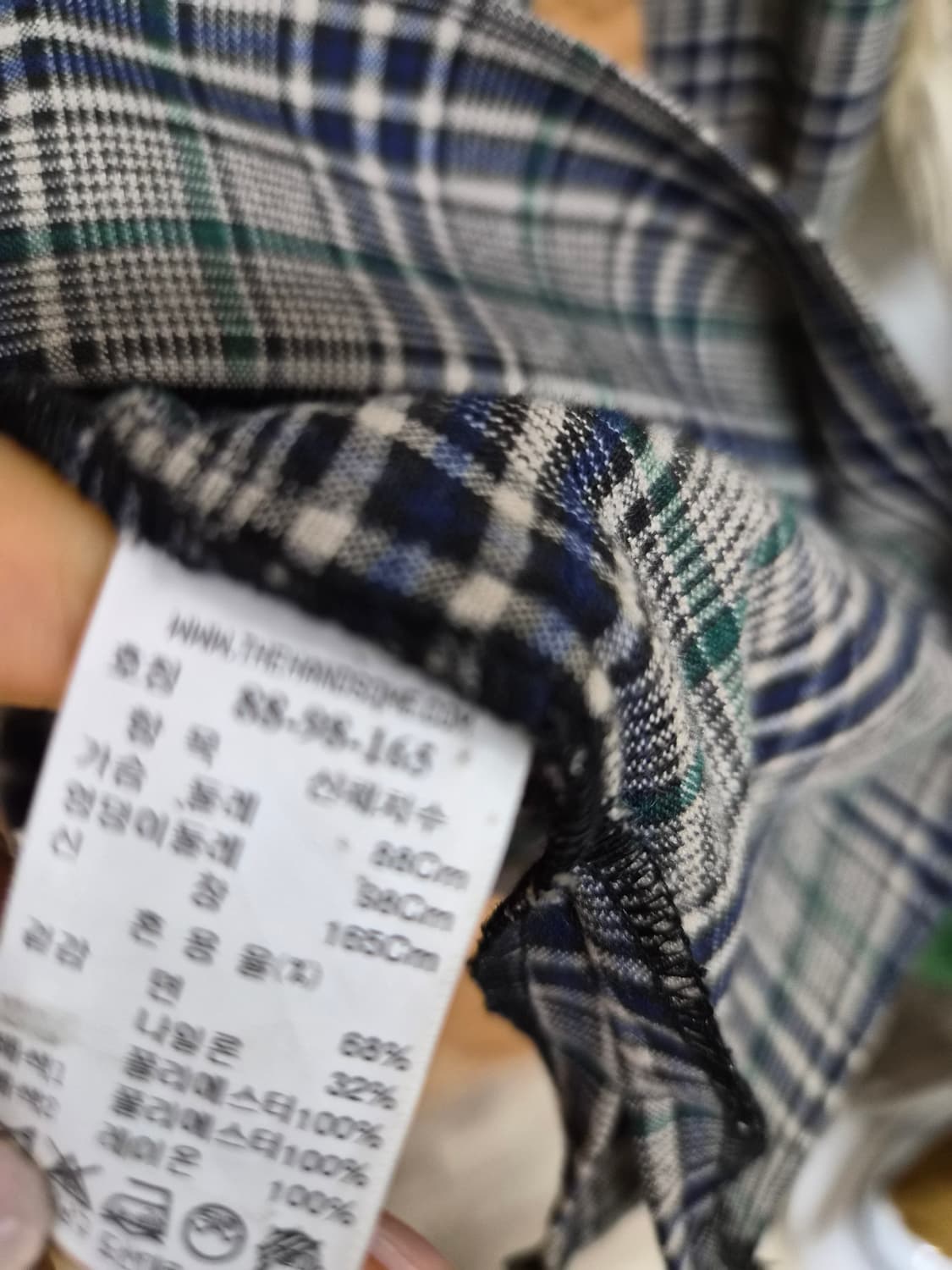 마인 프릴체크 블라우스 상품이미지5