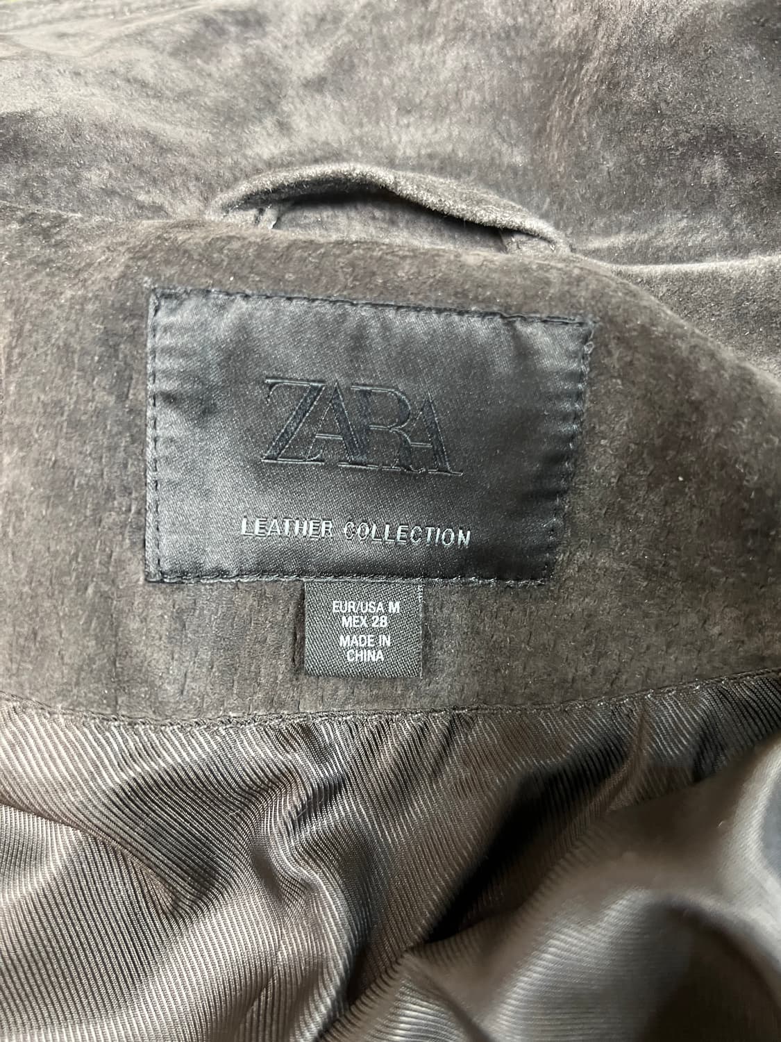 [M] ZARA 자라 스웨이드 브라운 하이넥 레더자켓 상품이미지4