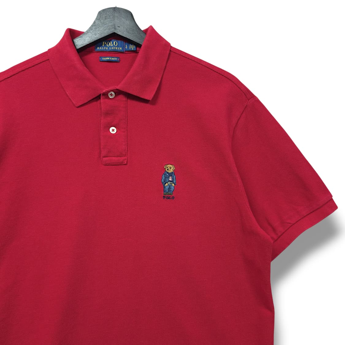 [L] 폴로 레드 베어자수 커스텀 슬림핏 PK 반팔 카라티셔츠 상품이미지3