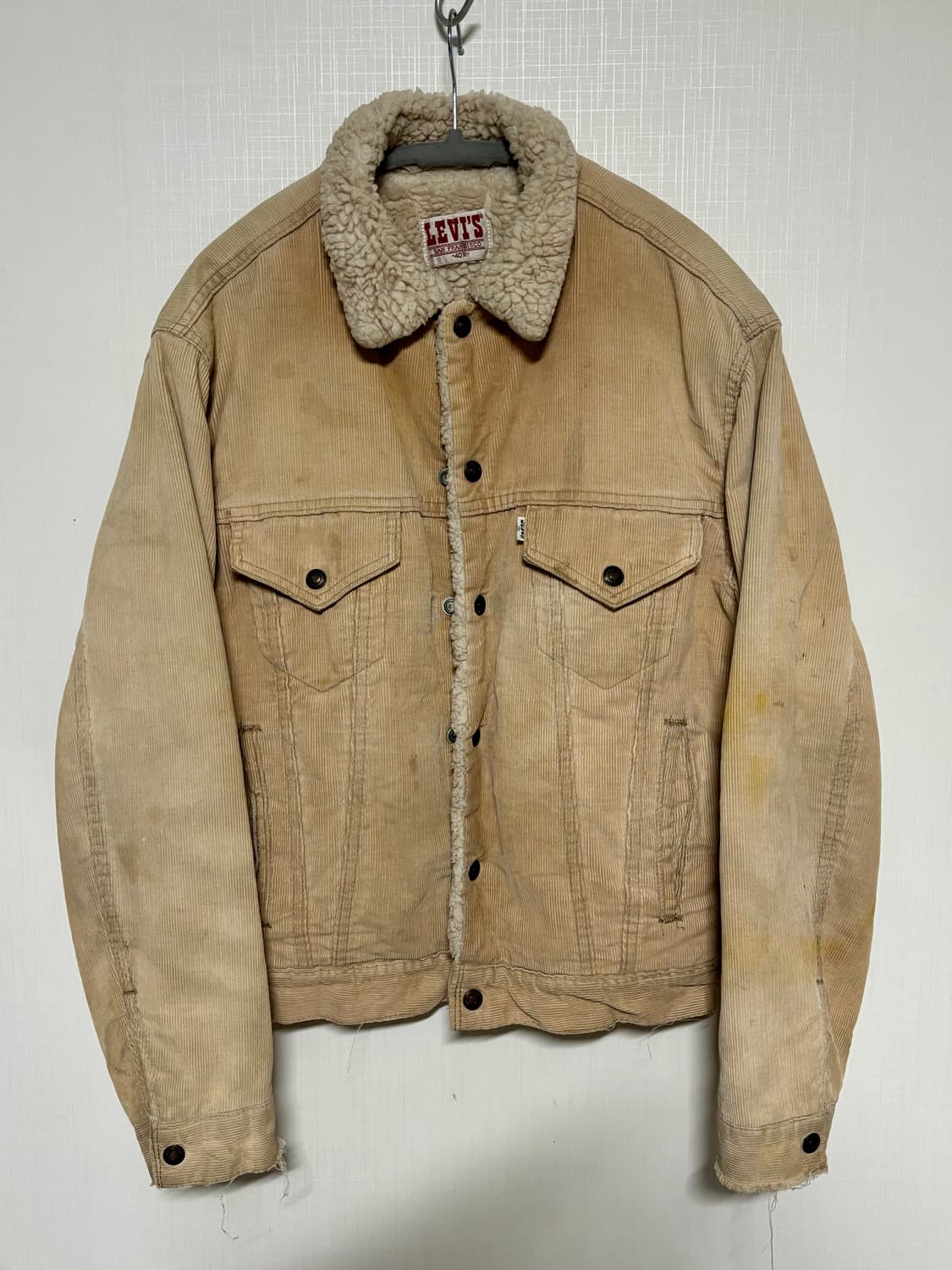 80s USA Levi's 리바이스 빈티지 코듀로이 베이지 쉐르파 자켓 상품이미지3