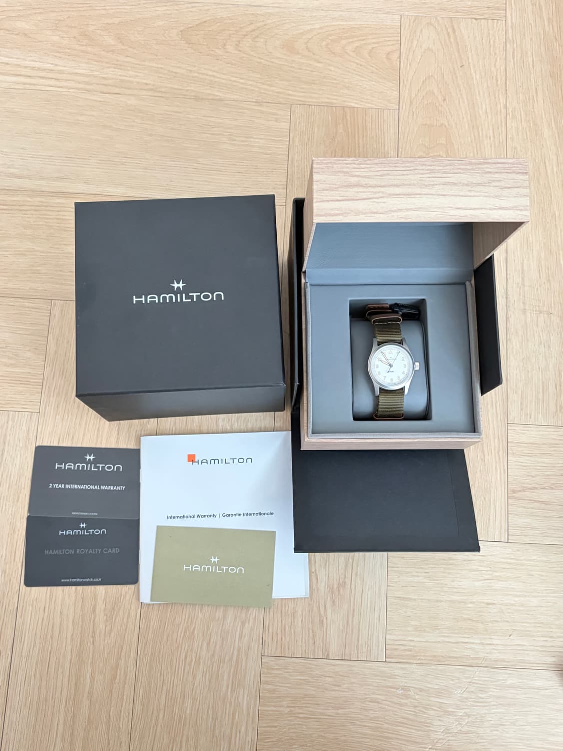 해밀턴 카키필드 쿼츠 시계 33mm 흰판 풀박스 상품이미지5