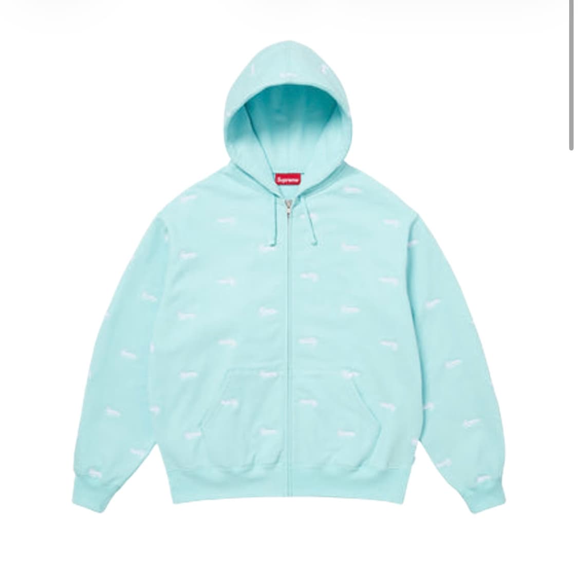 슈프림 리핏 스크립트 후드집업 아쿠아 구해용 상품이미지1