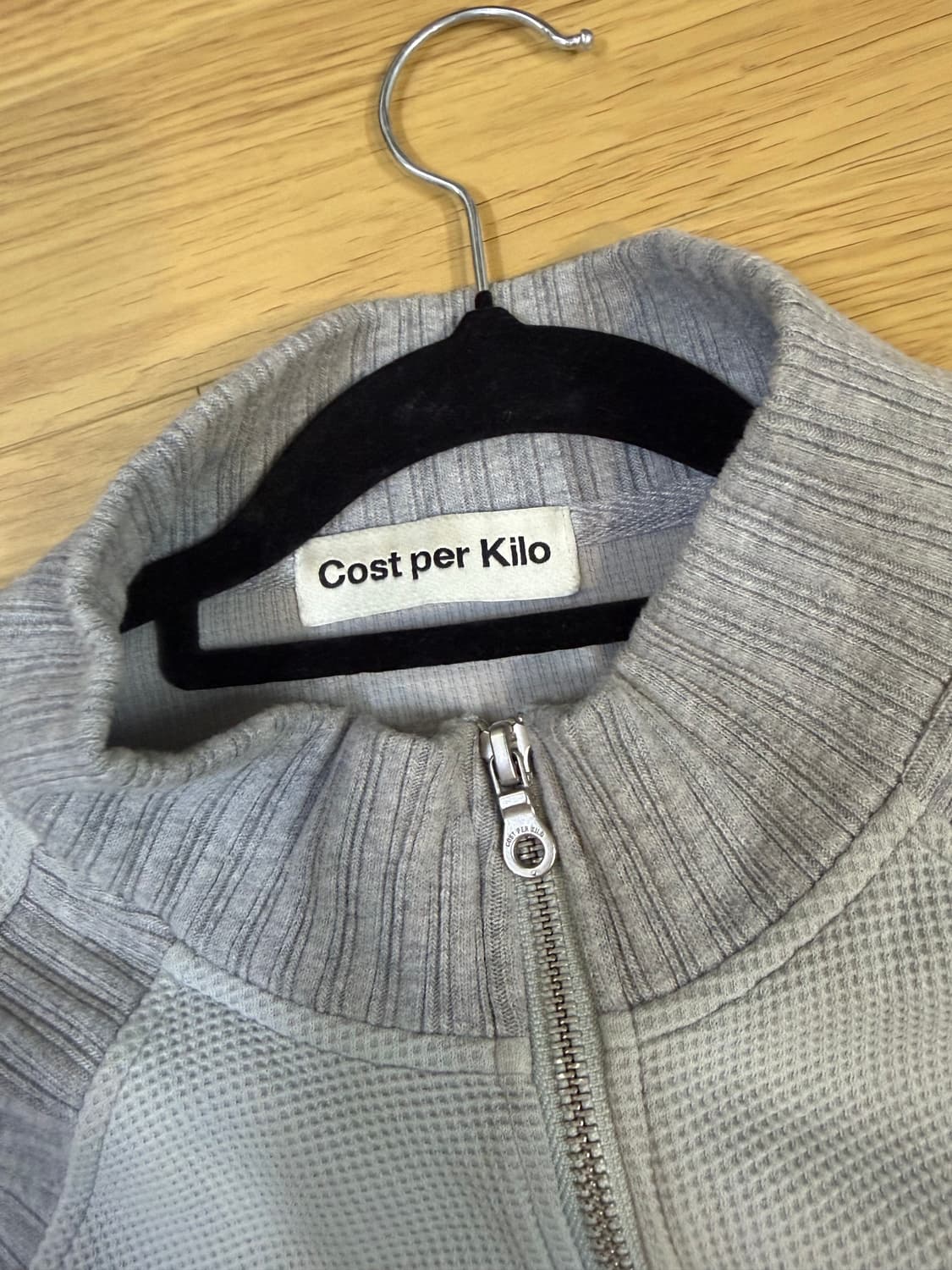 코스트퍼킬로 크롭 와플 집업 그레이컬러 XS 상품이미지2