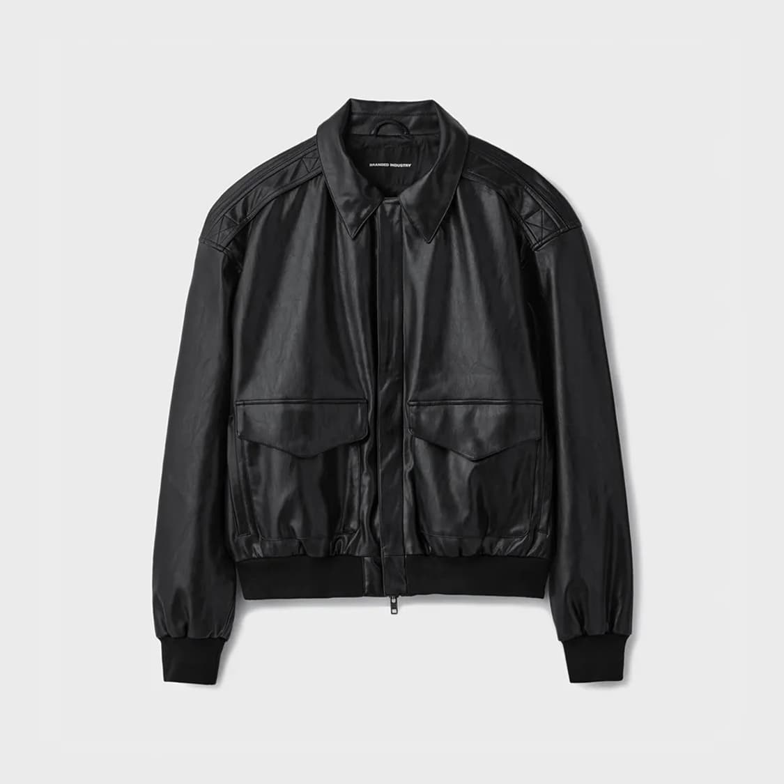 Branded fake leather A-2 jacket 상품이미지1