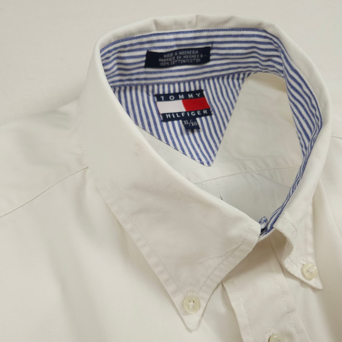 2XL(110) 타미 힐피거 화이트 헤비셔츠 상품이미지6