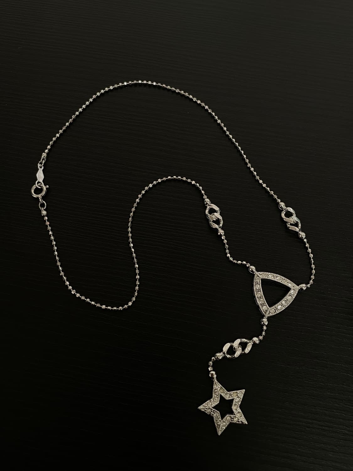 빈티지 갸루 y자 별 큐빅 목걸이 상품이미지2