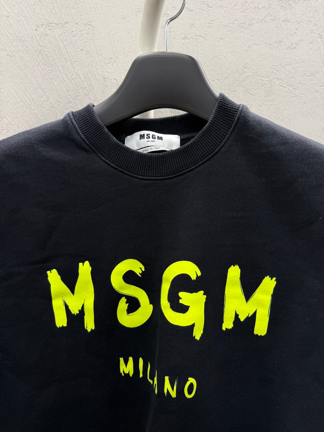 MSGM 로고 쿼트 크루넥 블랙 스웨트 셔츠 M 상품이미지3