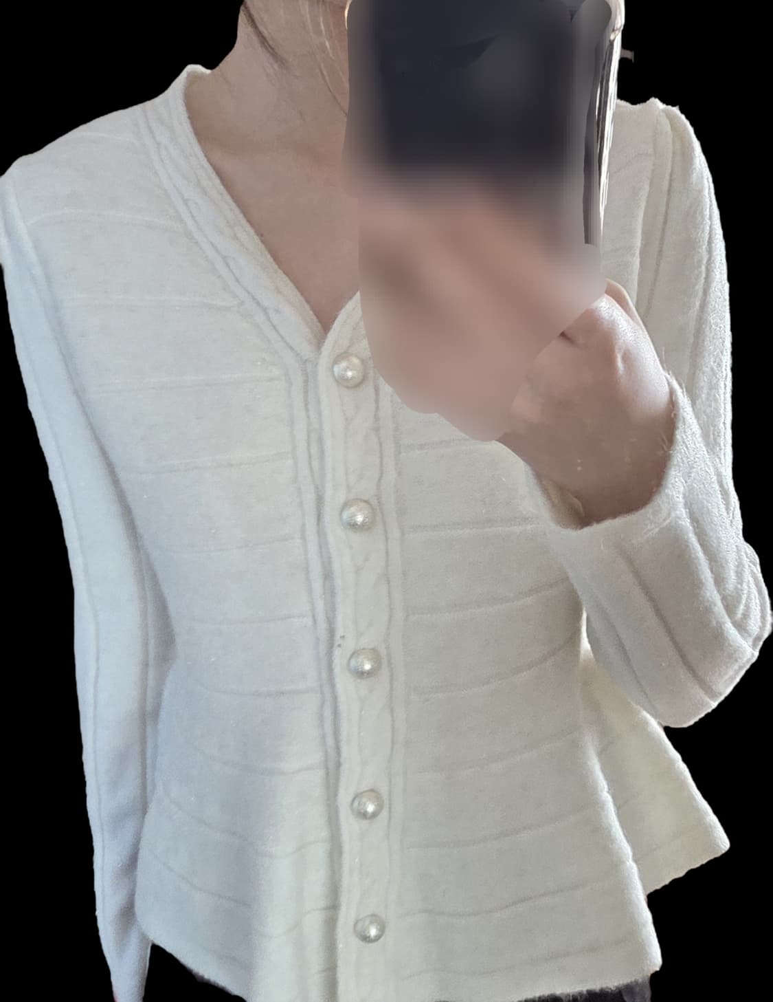 브이넥 베이지 가디건 상품이미지1