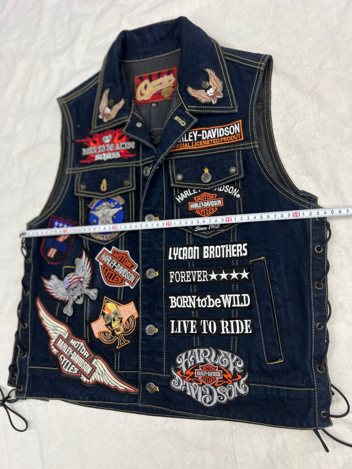 할리 찐청워싱 포인트 청조끼  상품이미지5