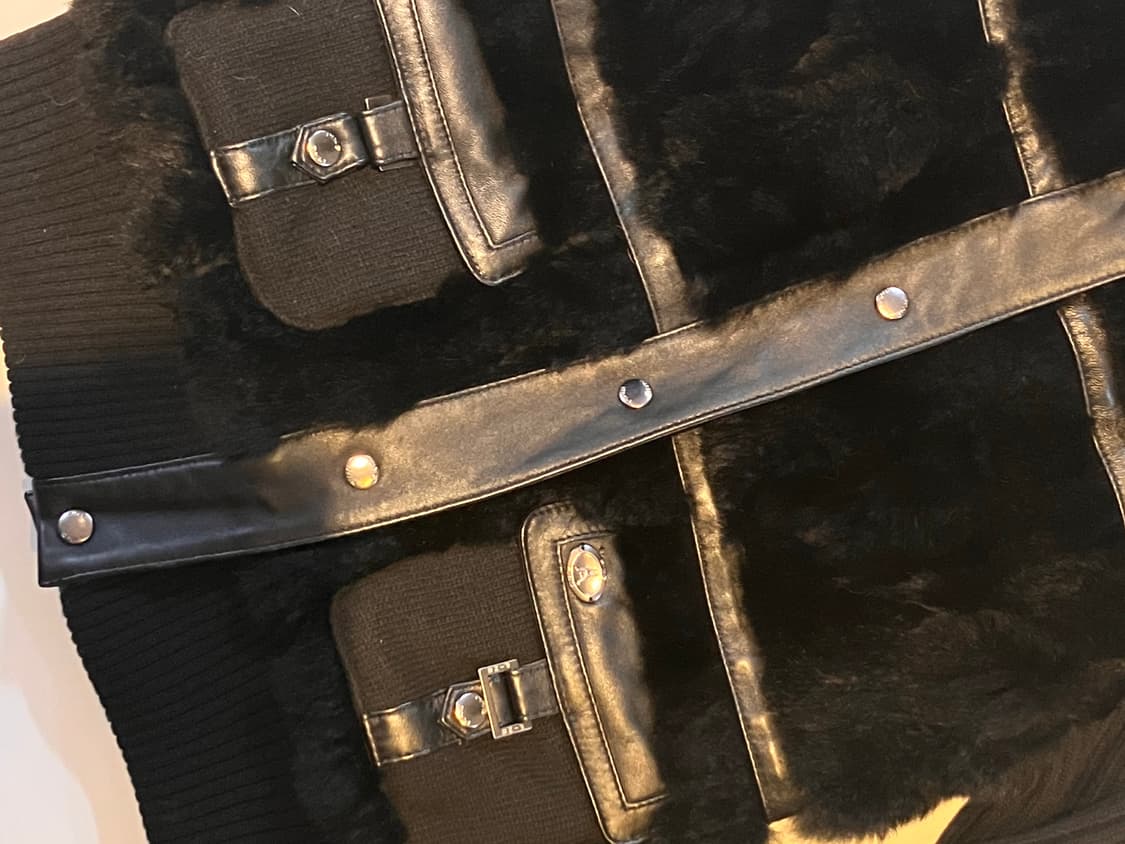 블랙 니트 퍼자켓 상품이미지3