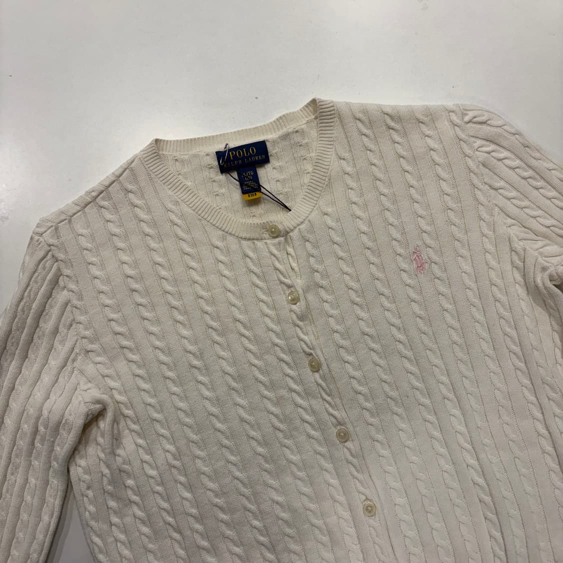 [XL] 폴로 랄프로렌 큐알 케이블 니트 가디건 아이보리 C728 상품이미지3