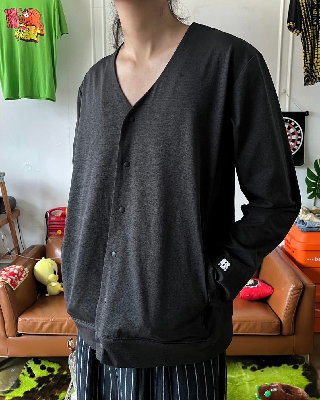 RUSSEL ATHLETIC V-Neck Snap Cardigan JK 상품이미지2