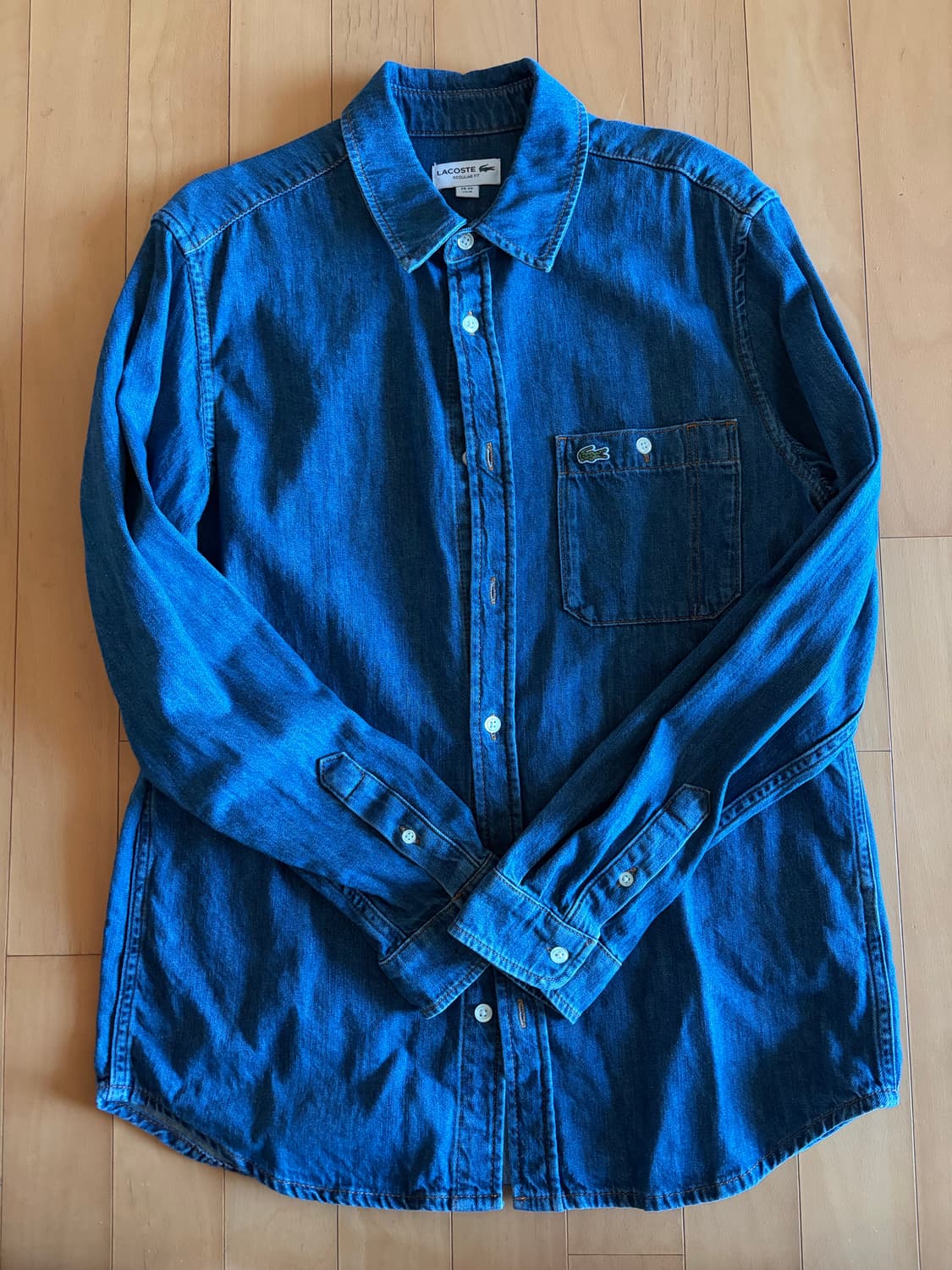라코스테 레귤러핏 데님셔츠 FR40사이즈(100) 상품이미지1