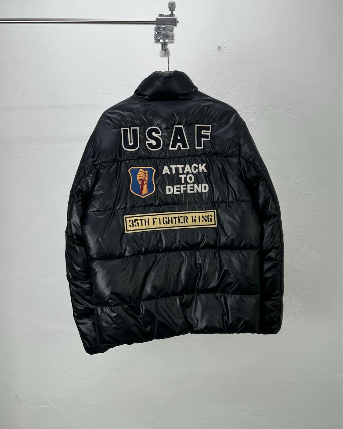아비렉스 블랙 usaf 로고 다운 봄버 자켓 상품이미지6