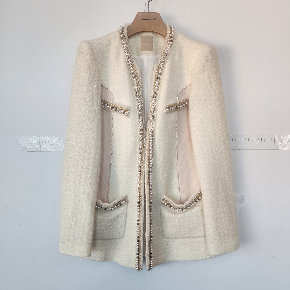 MINIMUM 아이보리 트위드 진주 자켓 상품이미지1