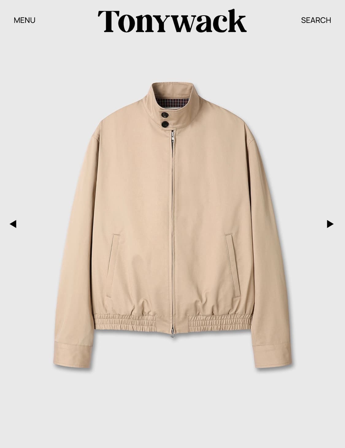 새상품 토니웩 하이넥 코튼 해링턴 자켓 L 베이지 상품이미지2