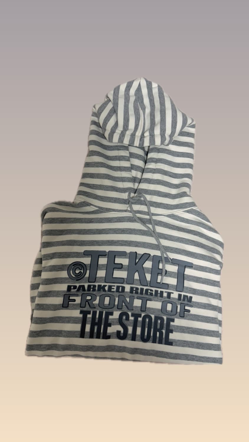Teket Front Stripe Hoodie Melange Gray 상품이미지1