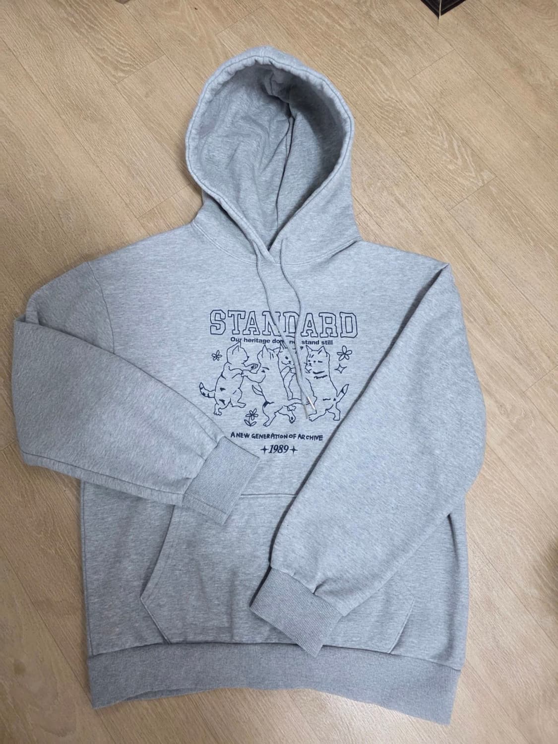 1989스탠다드 댄싱캣 기모 후드티 M 상품이미지1