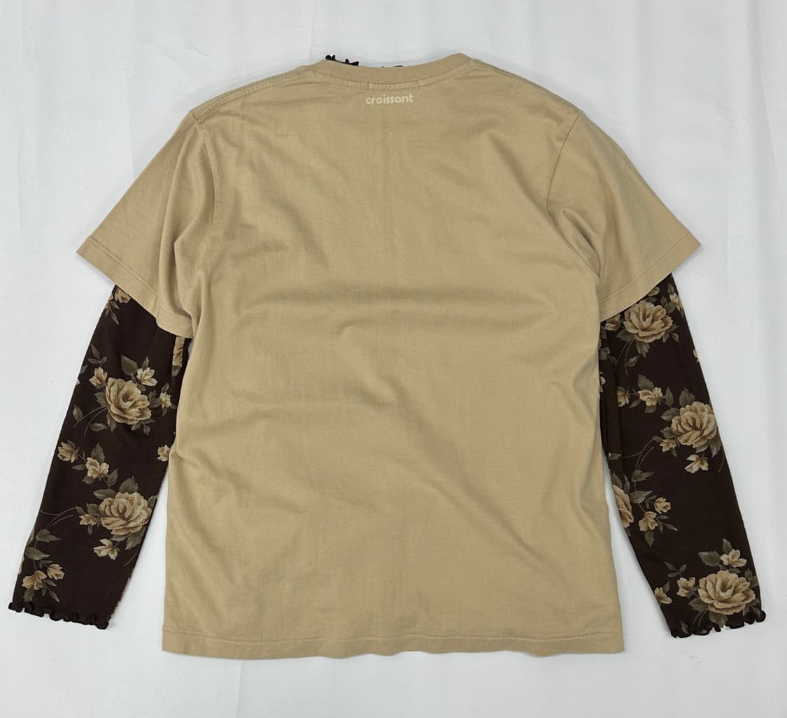 🤎하구미의 에스닉 코디세트🤎브라운 베이지 플라워 레이어드 반팔 상품이미지3