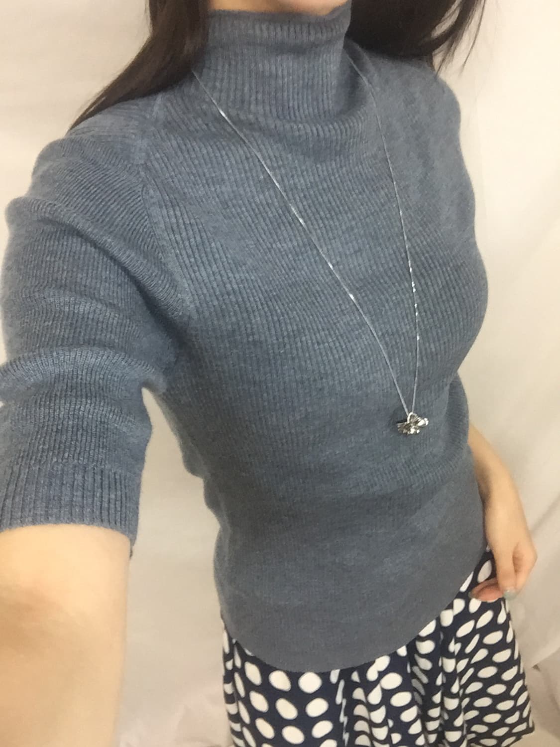 반폴라 니트 탑 상품이미지7