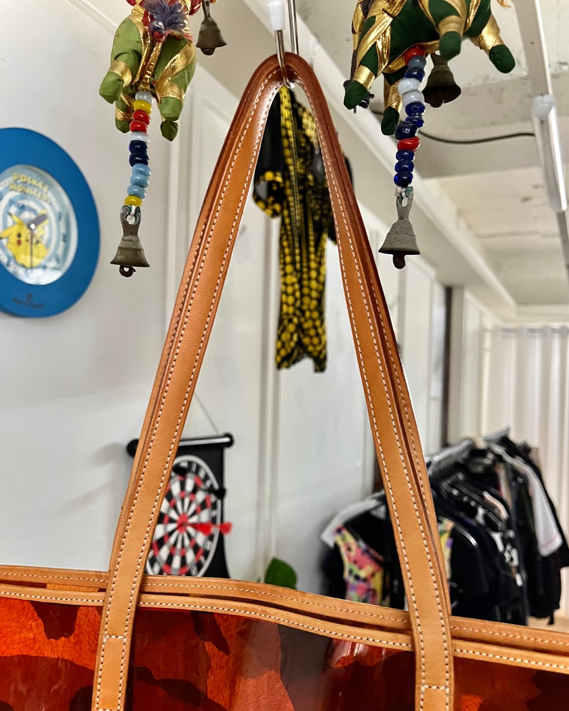 Vtg Real Cowhide Leather & PVC Camo Bag 상품이미지4
