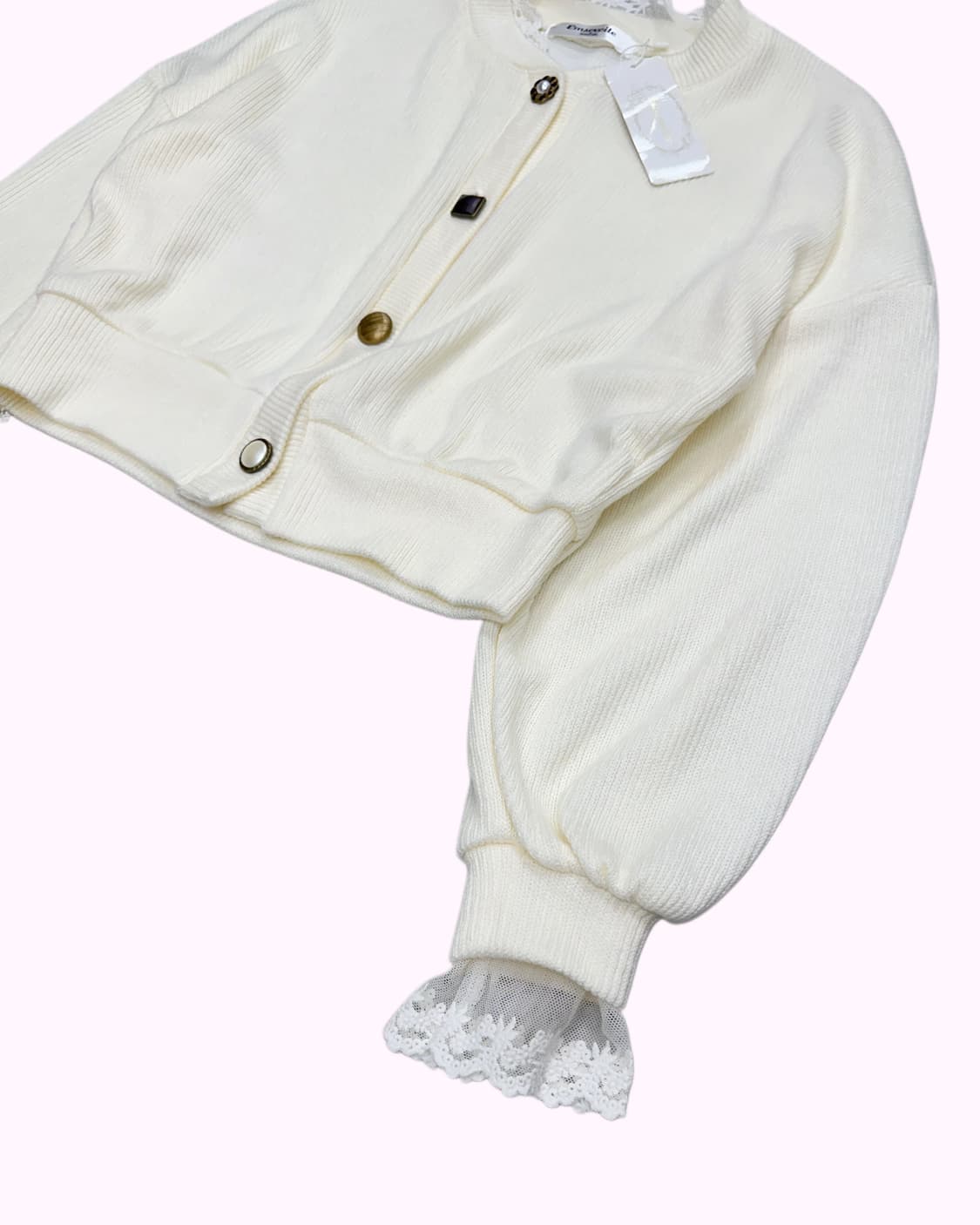 EMSEXCITE lace detail crop cardigan 상품이미지4