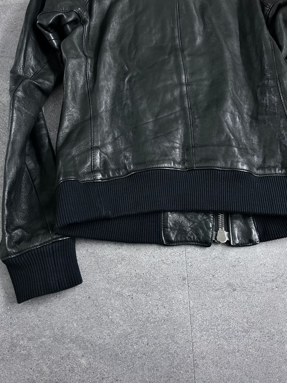 준 하시모토 사선 지퍼 램스킨 자켓 상품이미지7