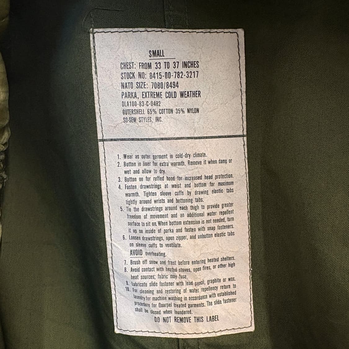 60s 오리지널 U.S. ARMY M-65 피쉬테일 파카 N432 상품이미지10