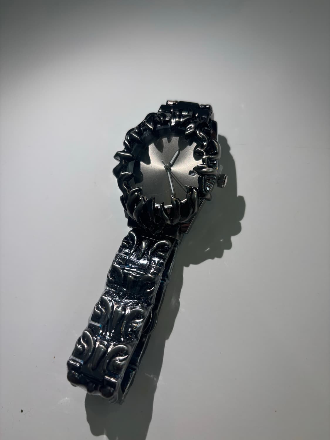 (최저가) 블랙 메탈 아트워크 시계-스트릿 크롬 상품이미지1