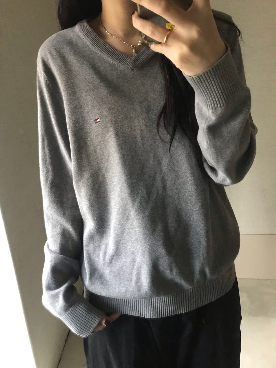 타미힐피거 그레이 니트 상품이미지3