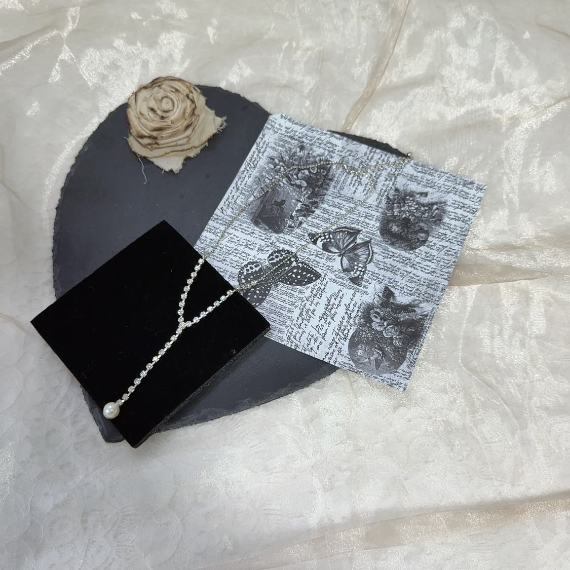 빈티지 넥타이 오리엔탈 진주 목걸이 상품이미지2