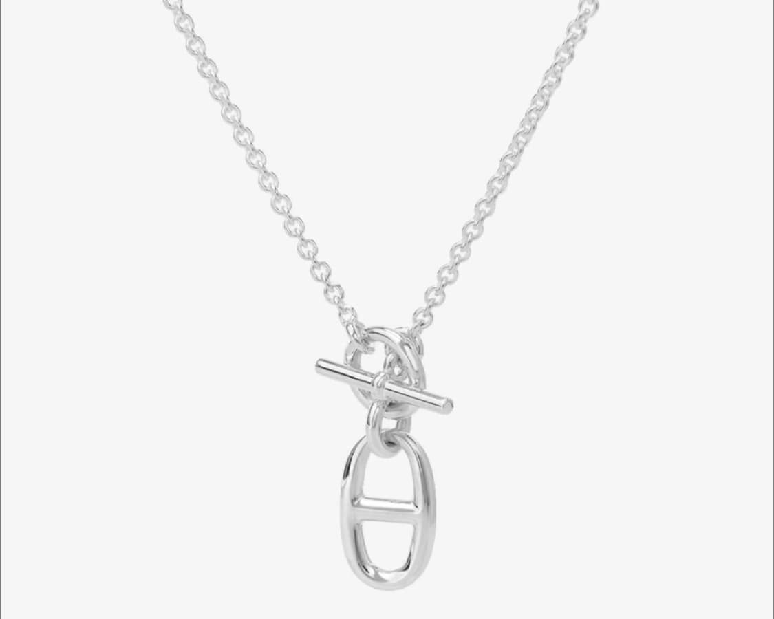 에르메스 샹달 펜던트 스털링 목걸이 실버 상품이미지4